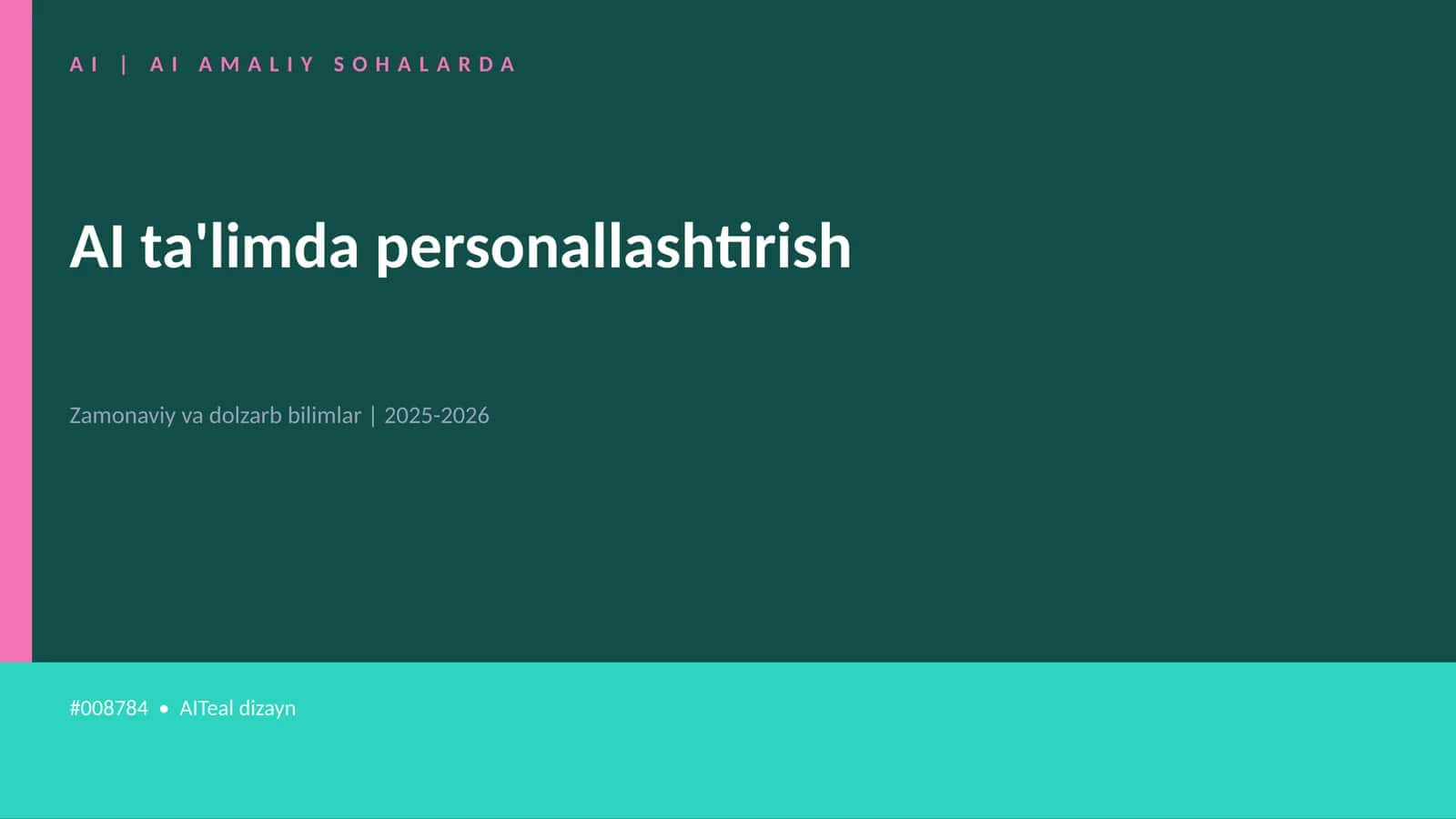 AI ta'limda personallashtirish