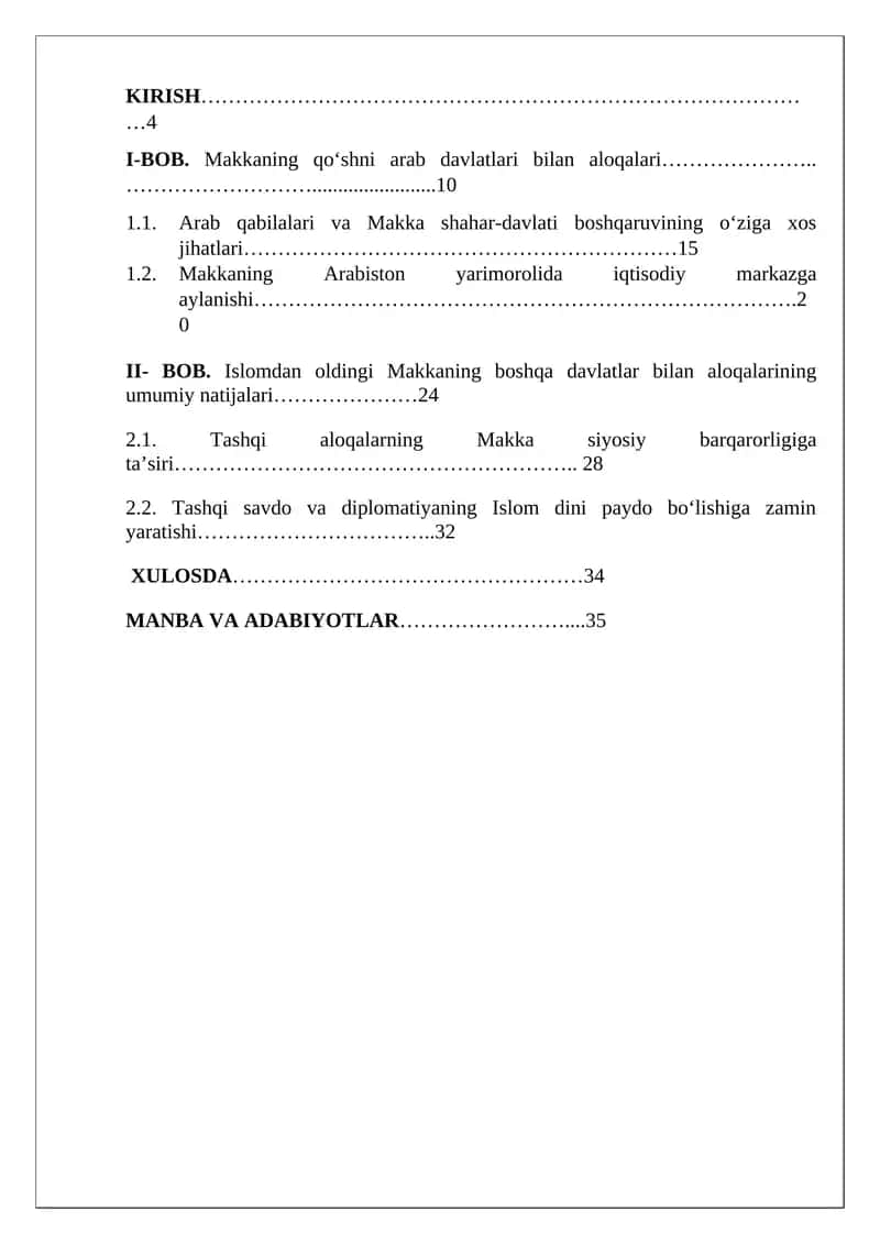 Makka shahri bilan aloqalar