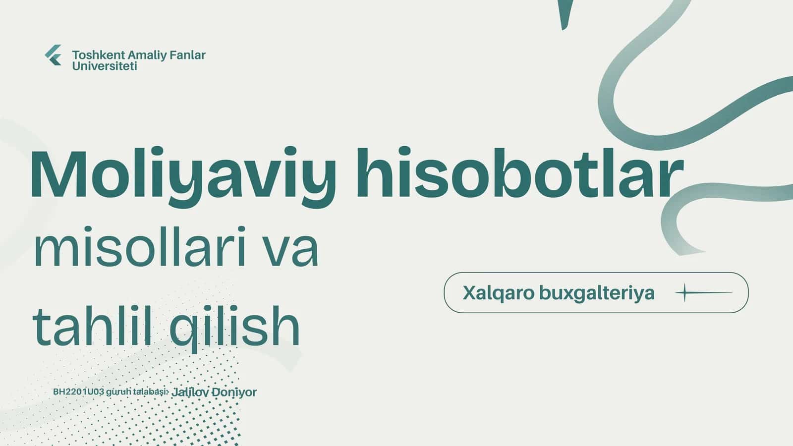 MOLIYAVIY HISOBOTLAR