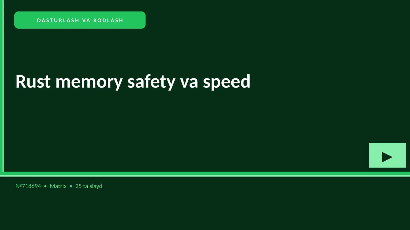 DASTURLASH VA KODLASH