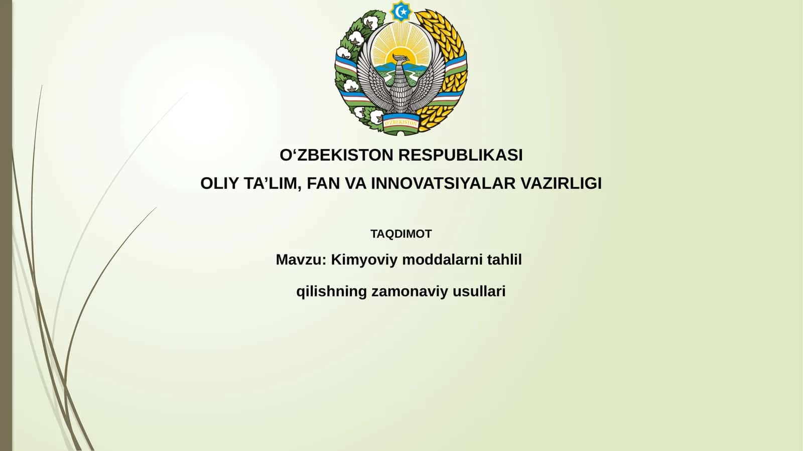 Kimyoviymoddalarnitahlilqilishningzamonaviyusullari