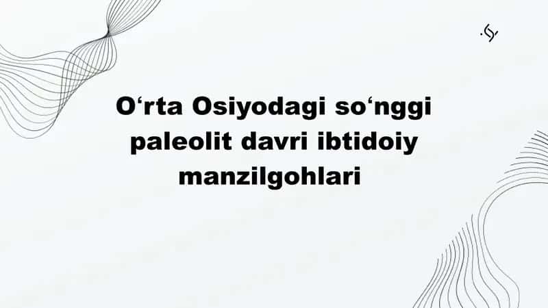 Oʻrta Osiyodagi soʻnggi paleolit davri manzilgohlari