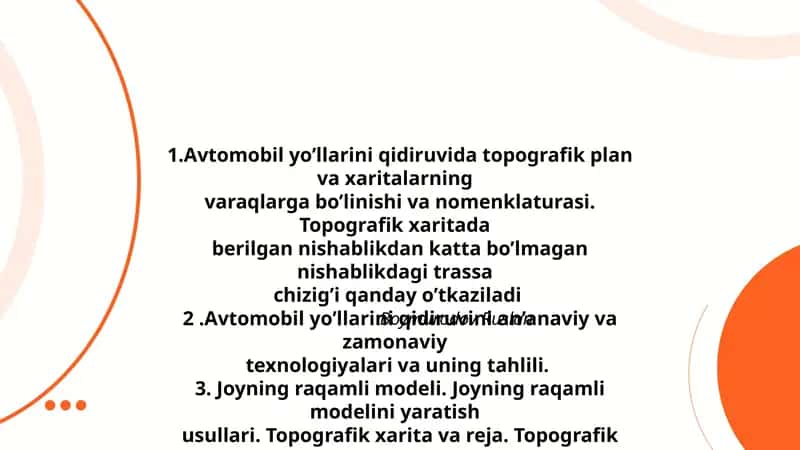 Topografik xaritalar va avtomobil yo'llari