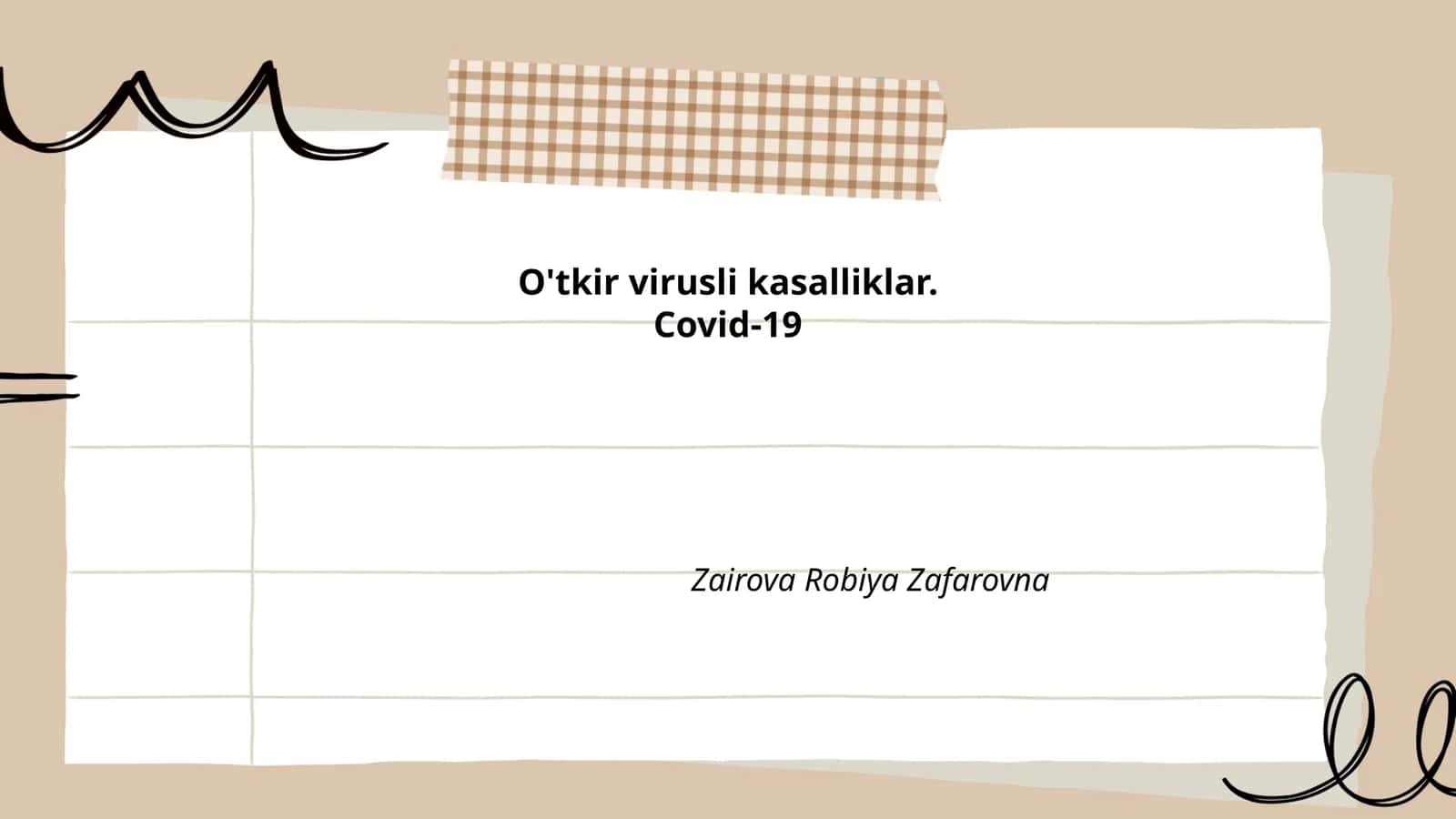 O'tkir virusli kasalliklar.Covid-19