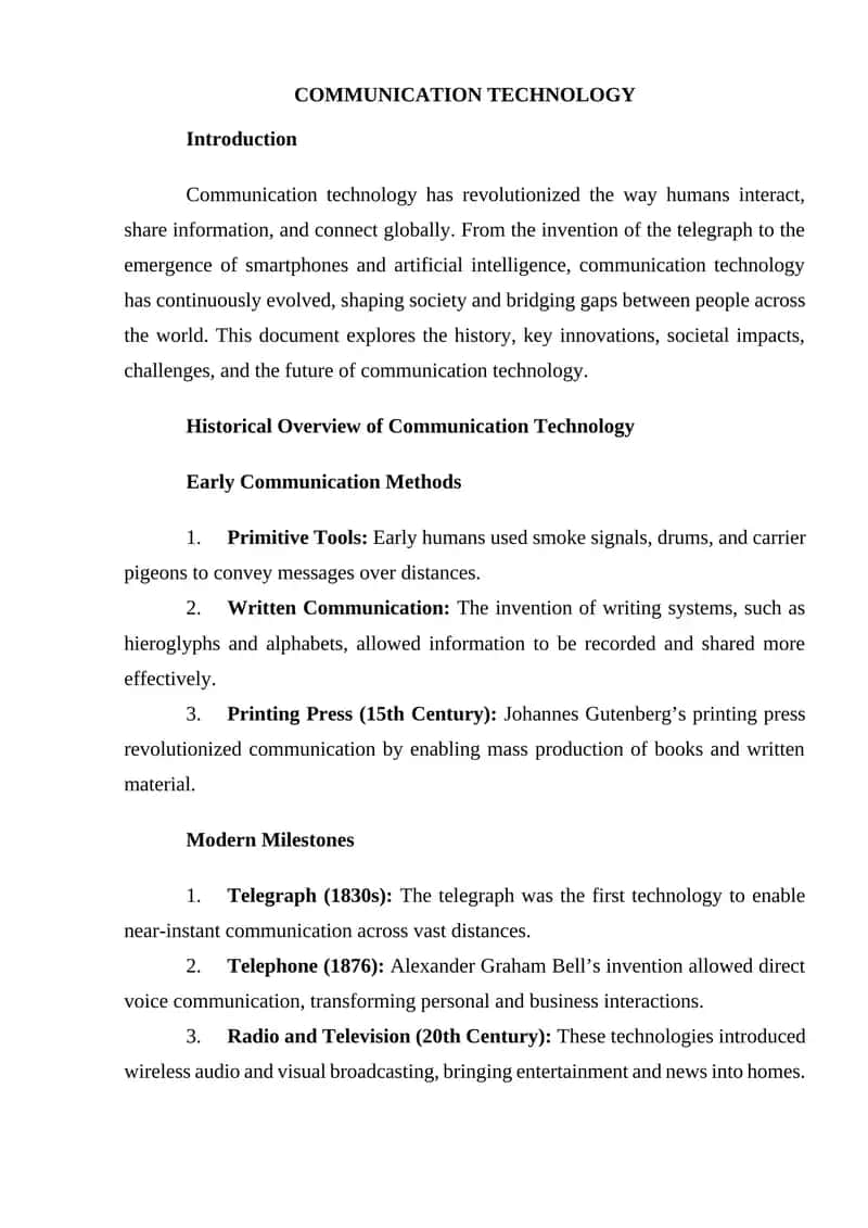 Communication Technology