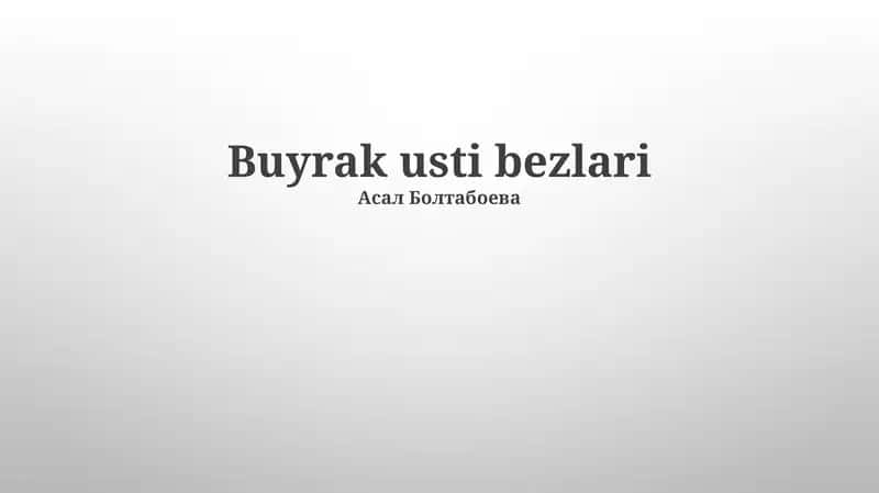 Buyrak usti bezlari
