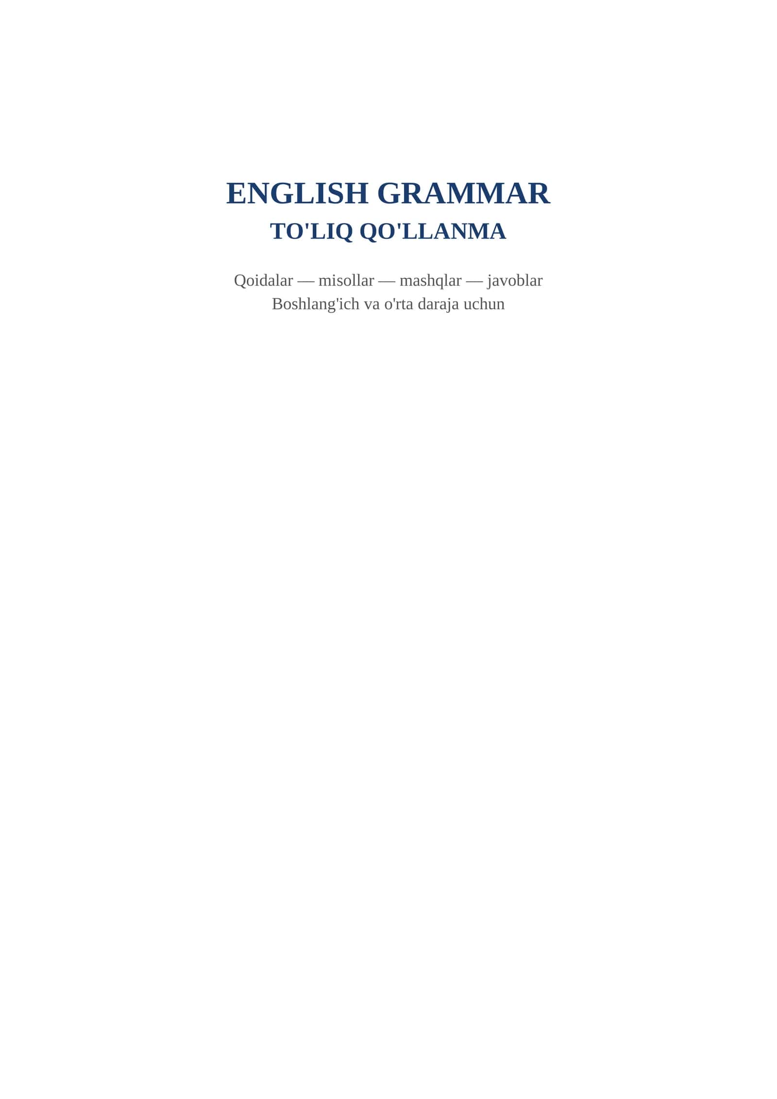 Ingiliz tilidan PRO TO'LIQ QO'LLANMA
