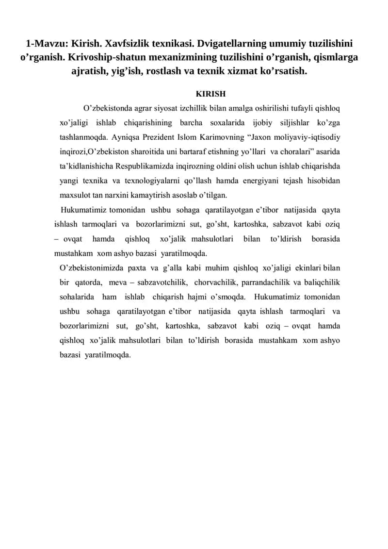 Xavfsizlik texnikasi