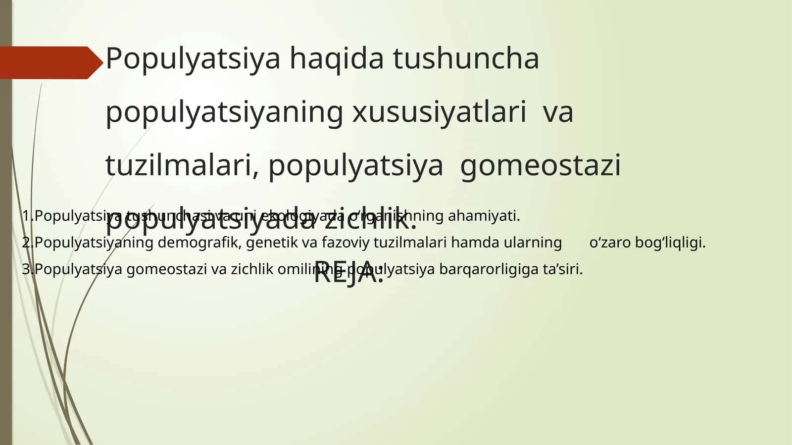 Populyatsiya haqida tushuncha