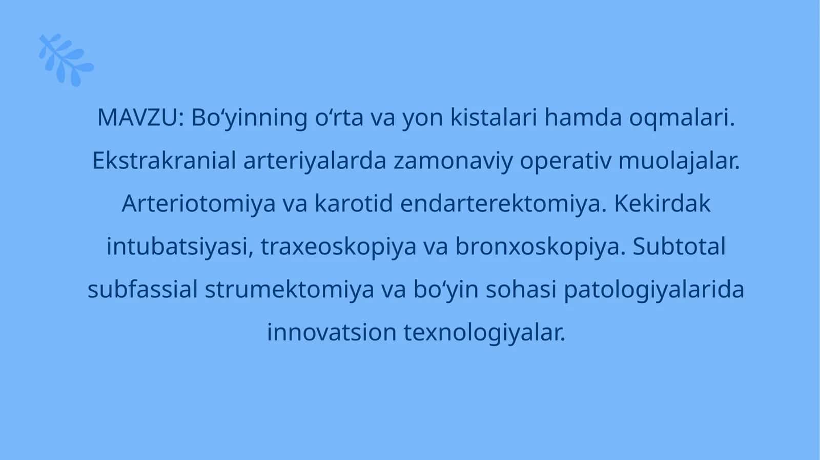 Bo‘yinningo‘rtavayonkistalarihamdaoqmalari