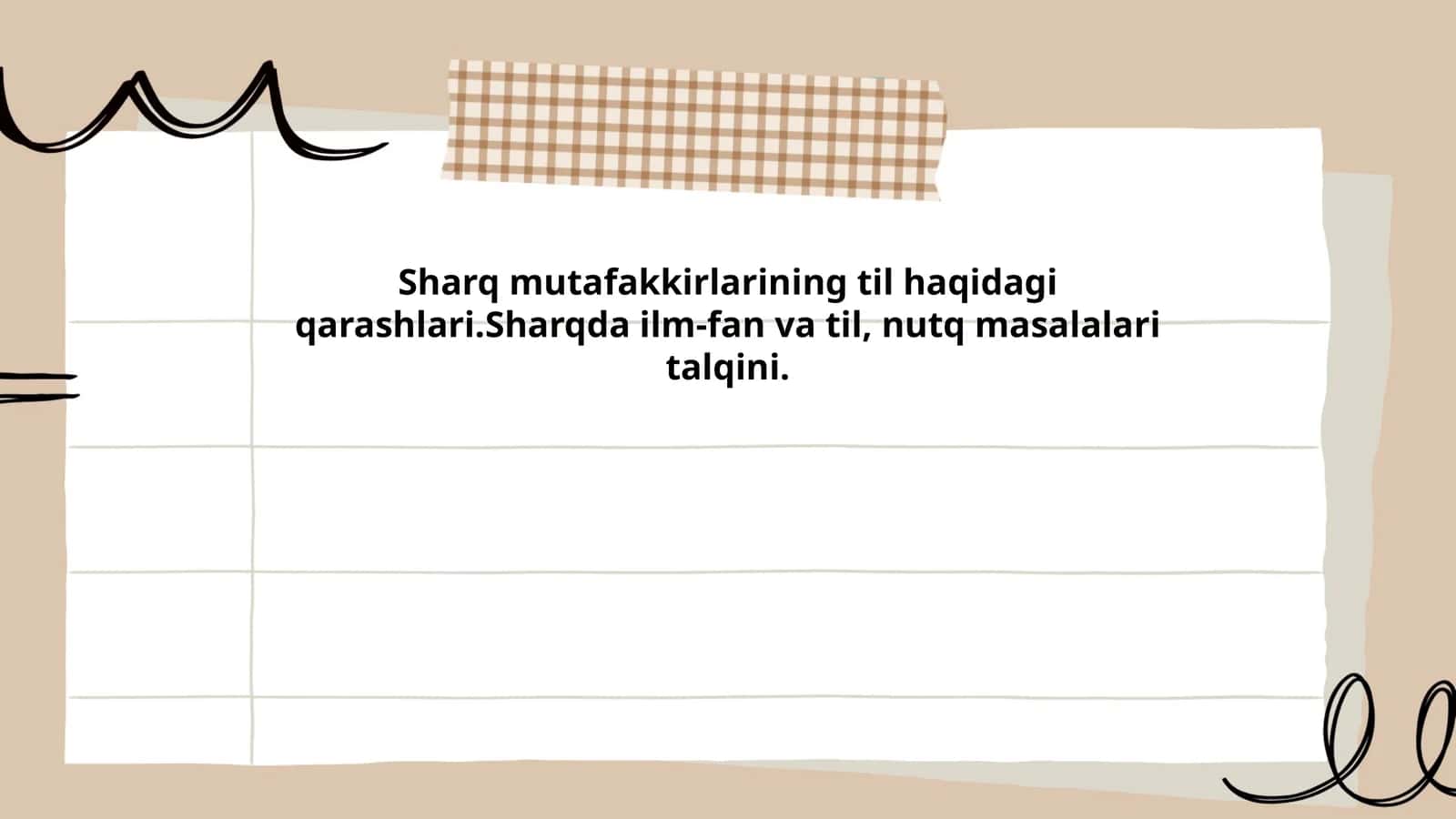 Sharq mutafakkirlarining til haqidagi qarashlari