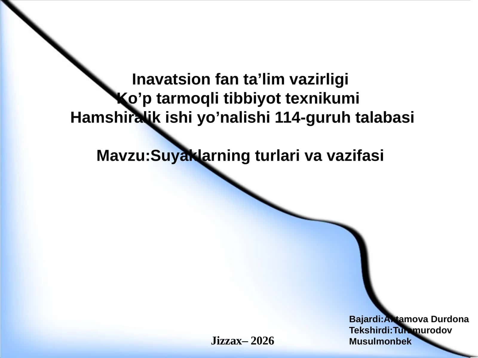 Suyaklarning turlari va vazifasi