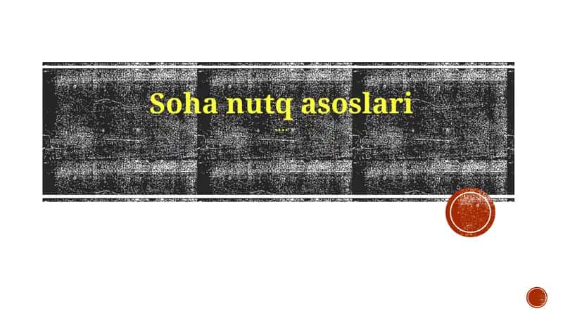 Soha nutq asoslari