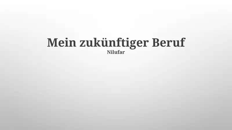 Mein zukünftiger Beruf