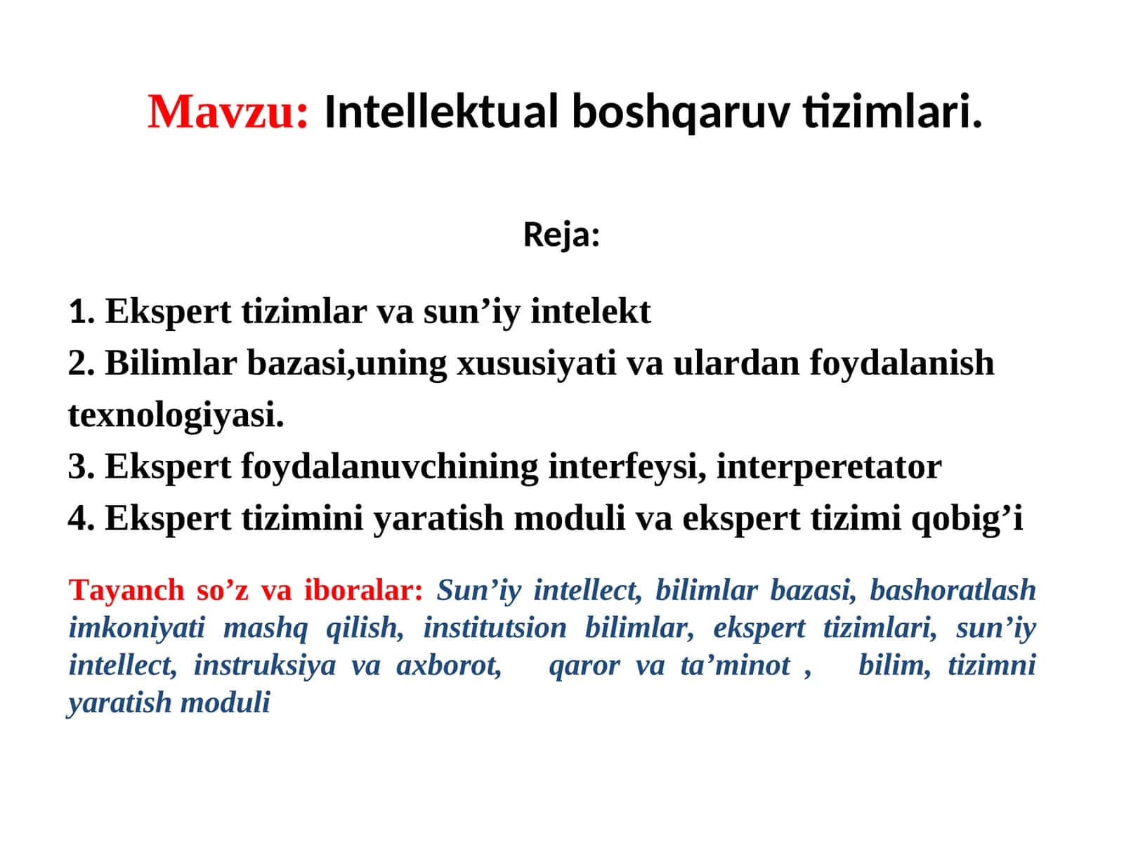 Intellektual boshqaruv tizimlari