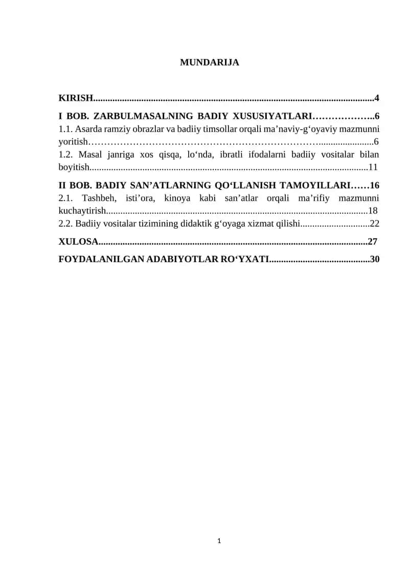 Badiy San'atlar Qo'llanish Tamojilari