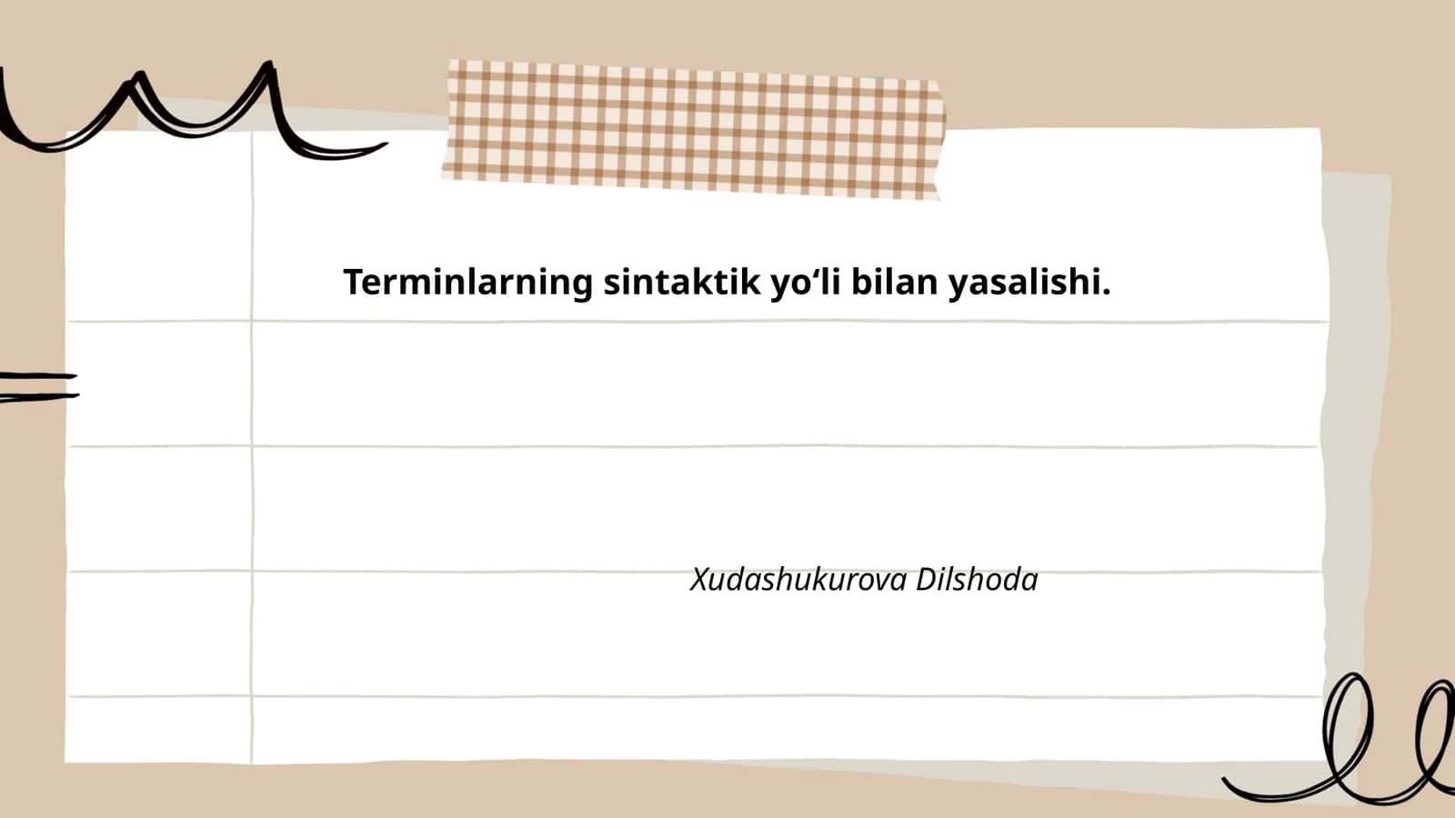 Terminlarning sintaktik yoʻli bilan yasalishi