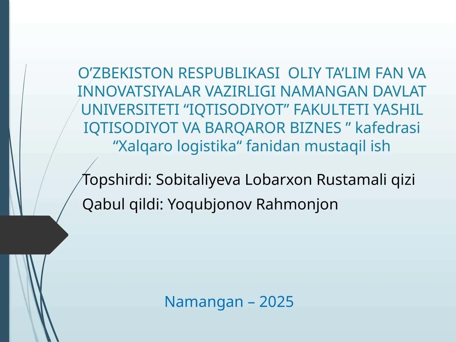 Xalqaro yuk tashuvlar