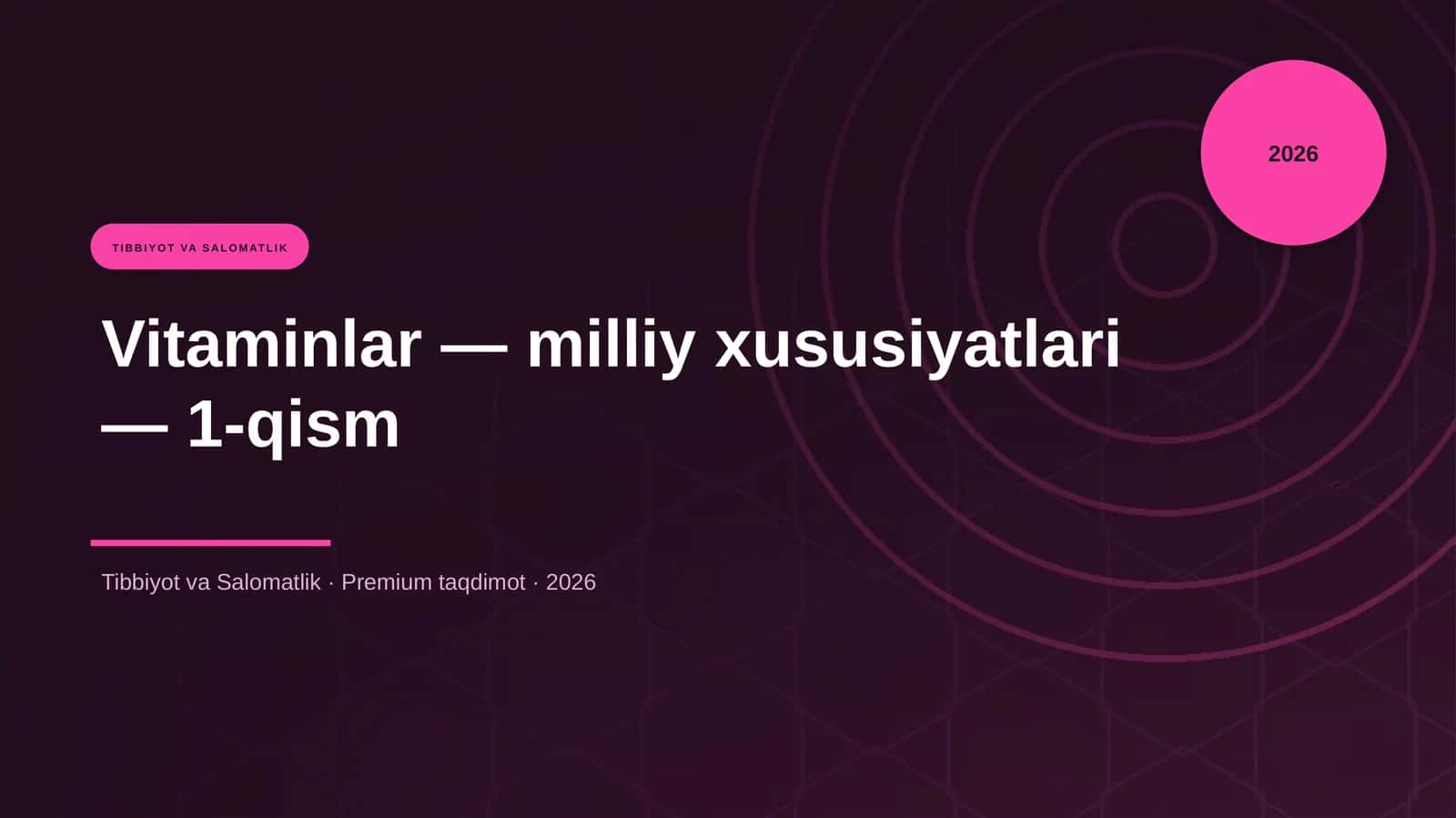 Vitaminlar — milliy xususiyatlari — 1-qism