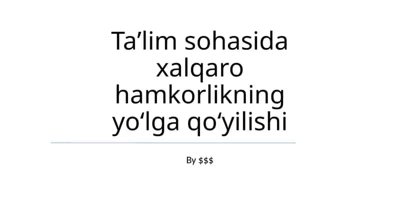 Xalqaro Ta'lim Hamkorligi