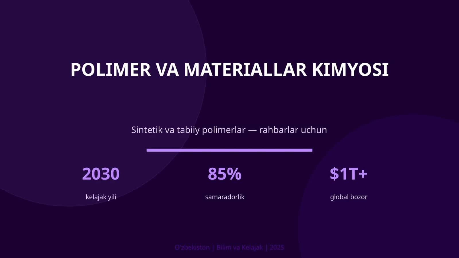 "POLIMER VA MATERIALLAR KIMYOSI"