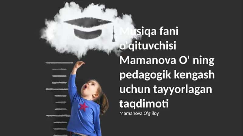 Musiqa fani o'qituvchisi Mamanova O' ning pedagogik kengash uchun tayyorlagan taqdimoti