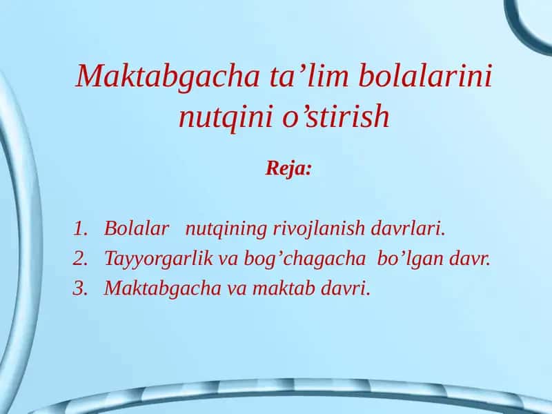 Bolalar nutqining rivojlanish davrlari