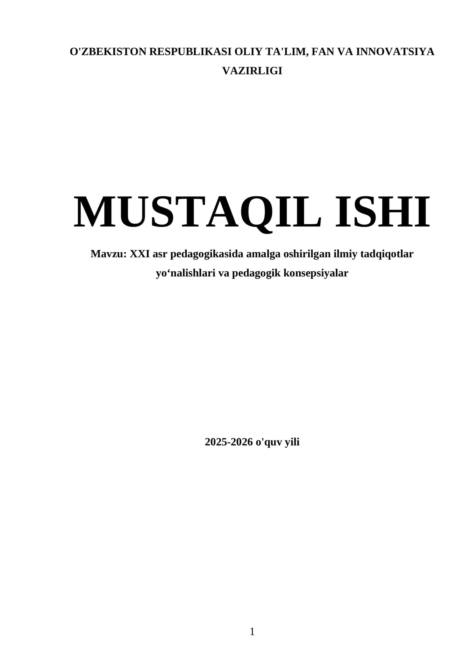 XXI asr pedagogikasida amalga oshirilgan ilmiy tadqiqotlar yoʻnalishlari va pedagogik konsepsiyalar