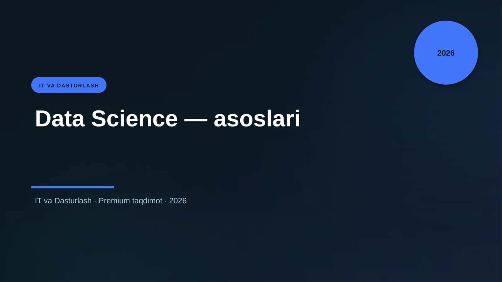 Data Science — asoslari