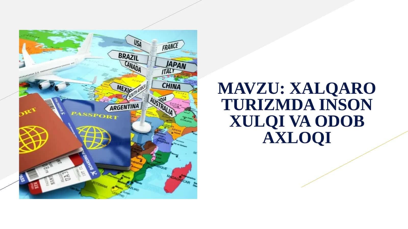 XALQARO TURIZMDA INSON XULQI VA ODOB AXLOQI
