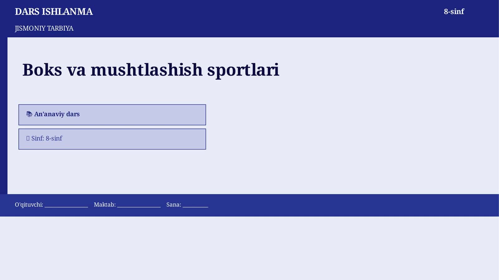 DARS ISHLANMA 8-sinf
