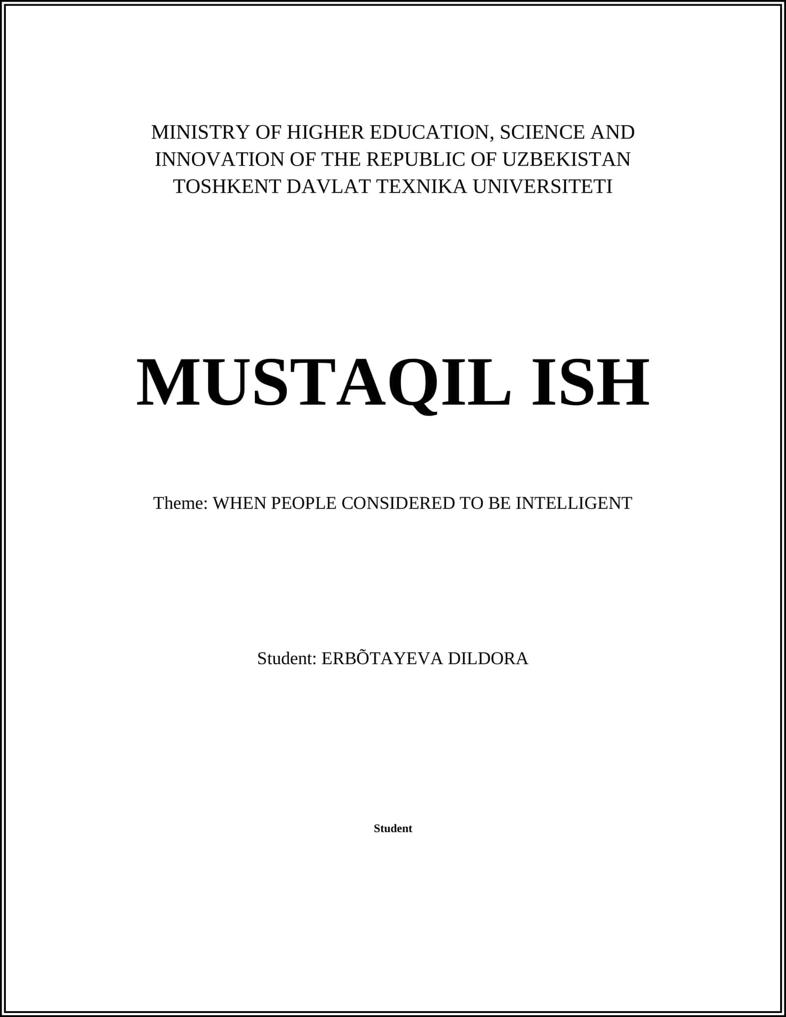 MUSTAQIL ISH