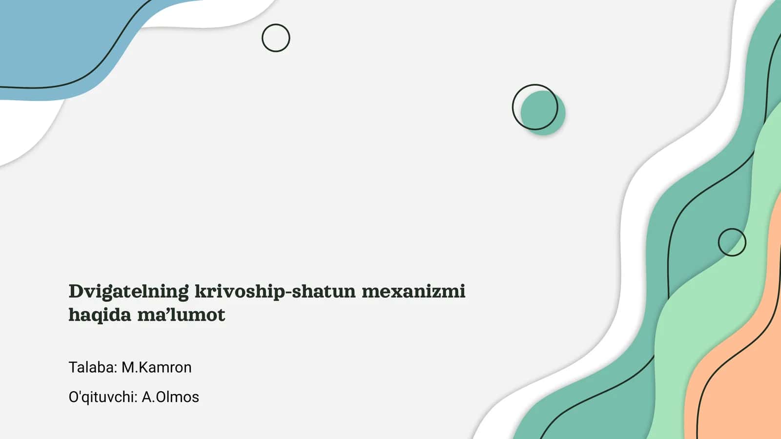 Dvigatelning krivoship-shatun mexanizmi haqida ma’lumot