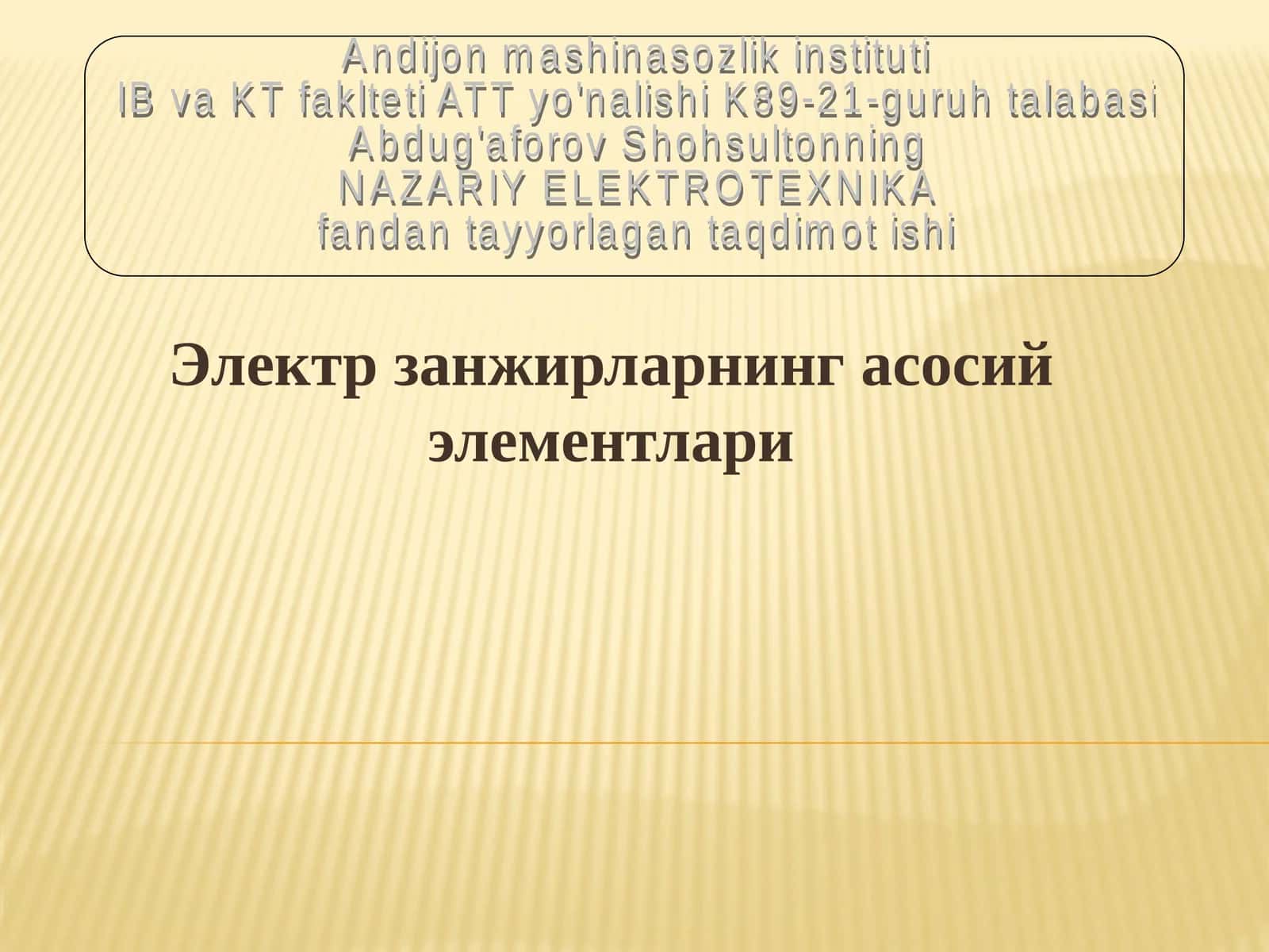 NAZARIY ELEKTROTEXNIKA