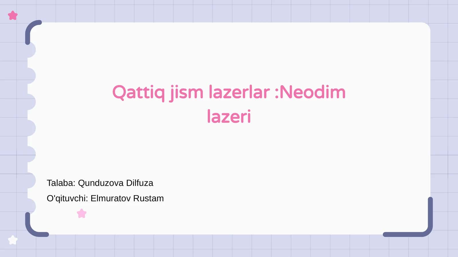 Qattiq Jism Lazerlar: Neodim lazeri