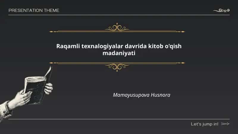Raqamli texnalogiyalar davrida kitob o'qish madaniyati