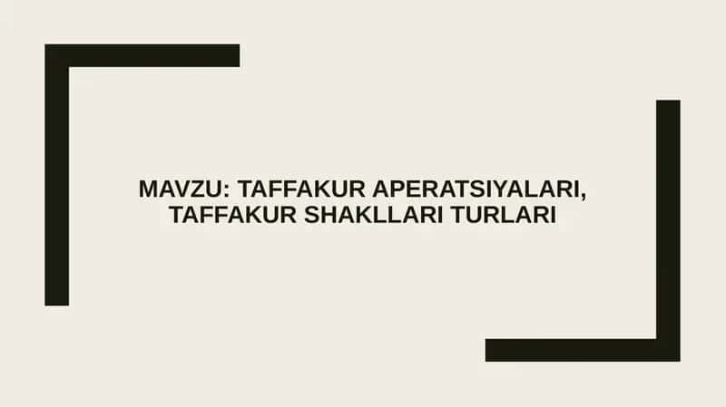 Taffakur aperatsiyalari, taffakur shakllari turlari