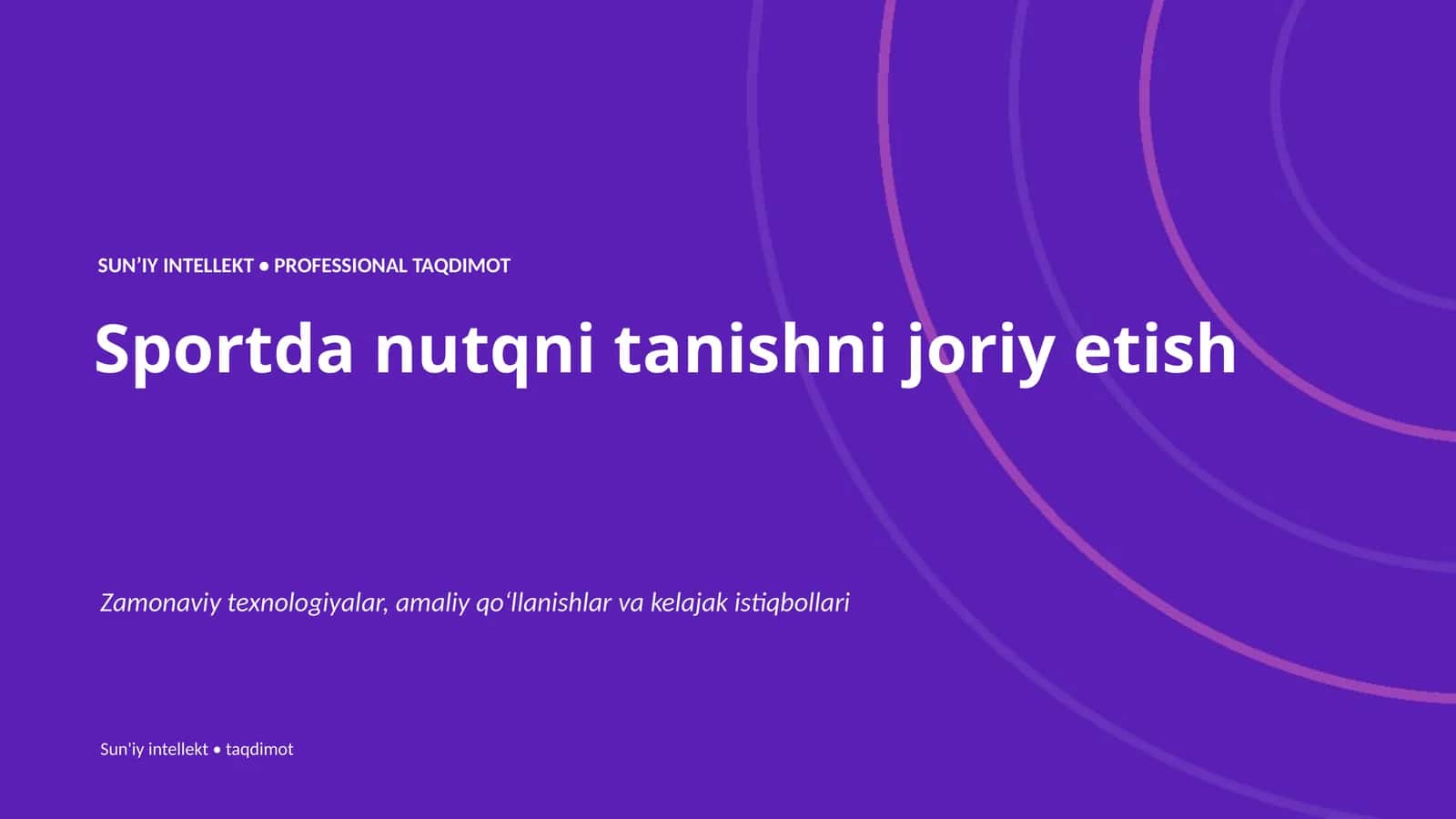 Sportda nutqni tanishni joriy etish