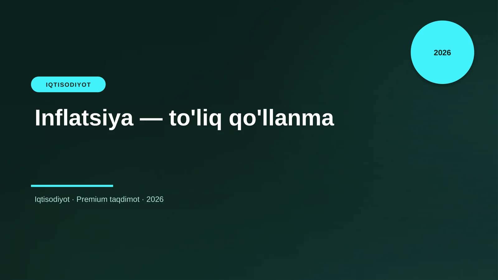 Inflatsiya — to'liq qo'llanma
