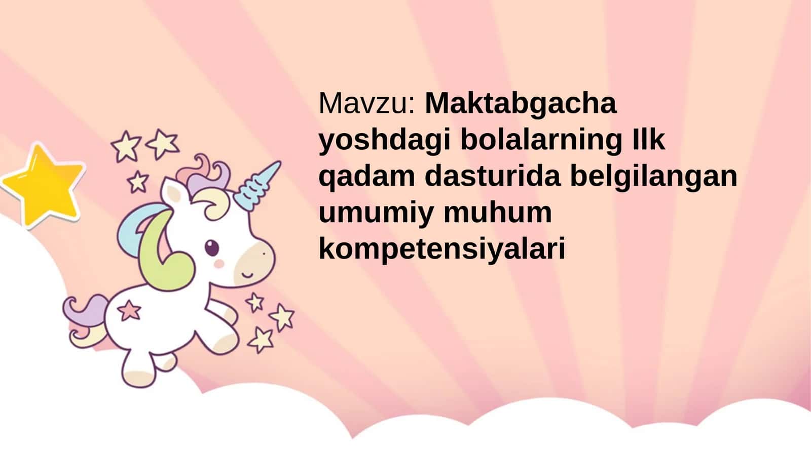 Maktabgacha yoshdagi bolalarning Ilk qadam dasturi