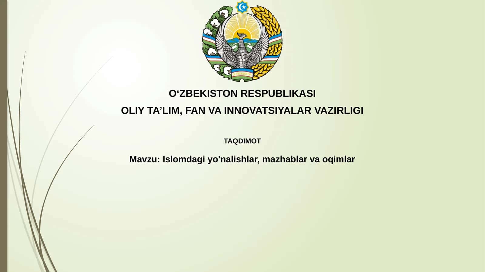 Islomdagiyo'nalishlar,mazhablarvaoqimlar