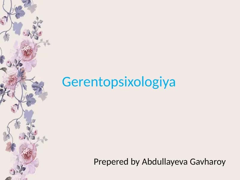 Gerontopsixologiya
