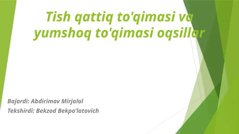 Tish qattiq to'qimasi va yumshoq to'qimasi oqsillar