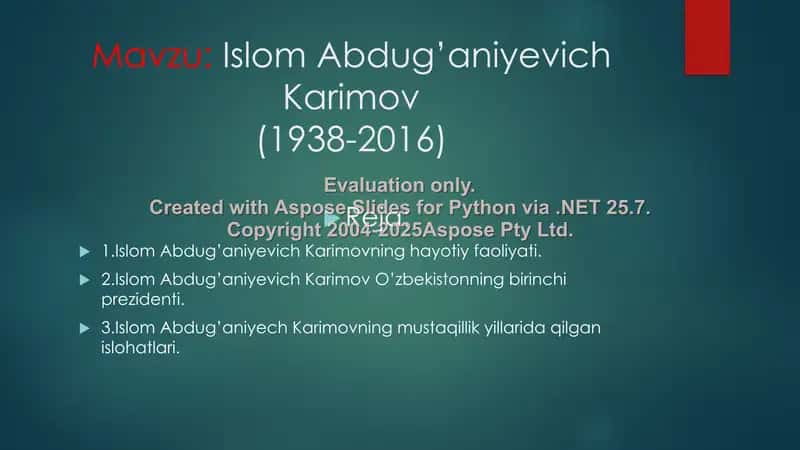 Islom Abdug’aniyevich Karimov