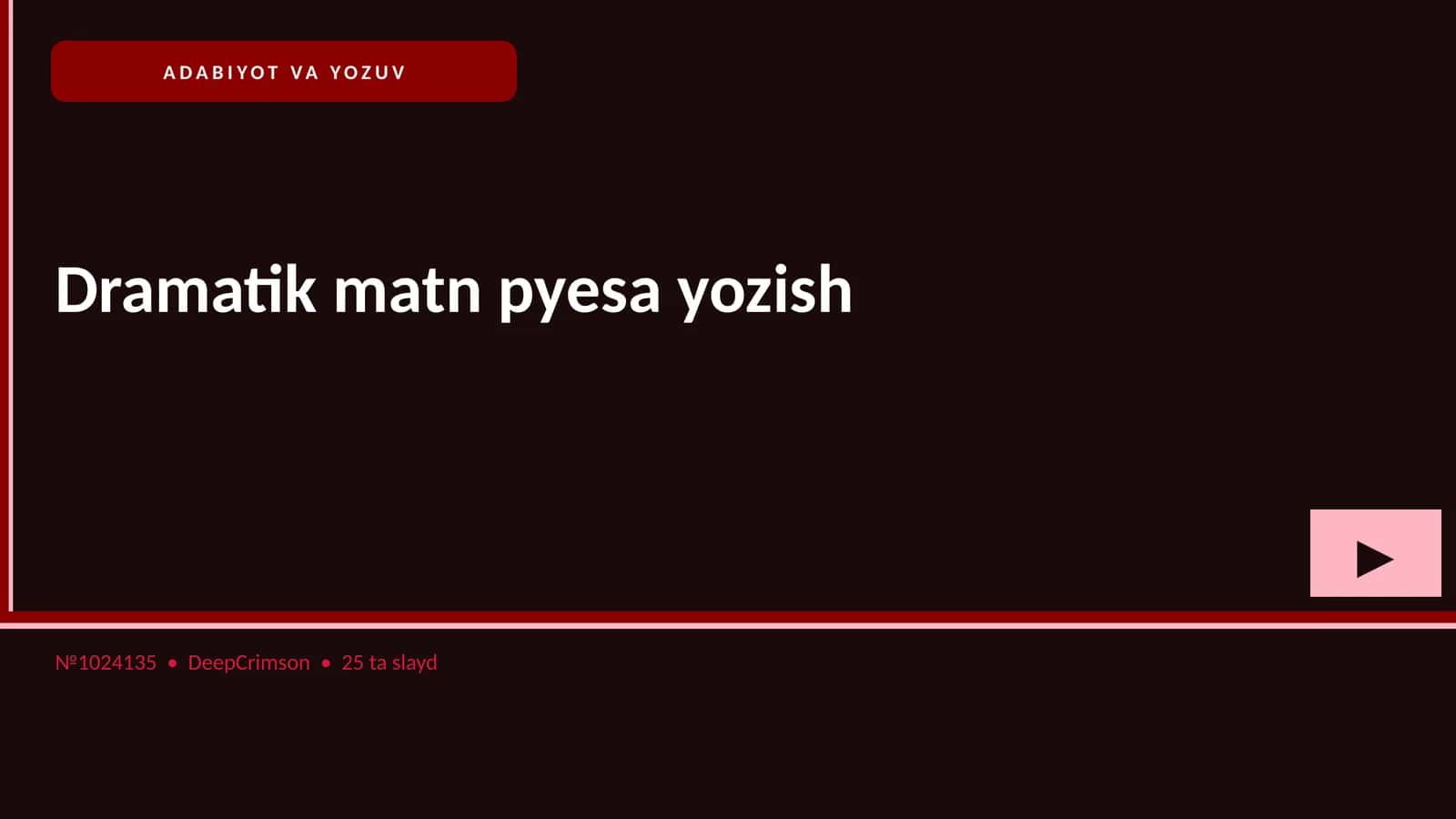 Dramatik matn pyesa yozish