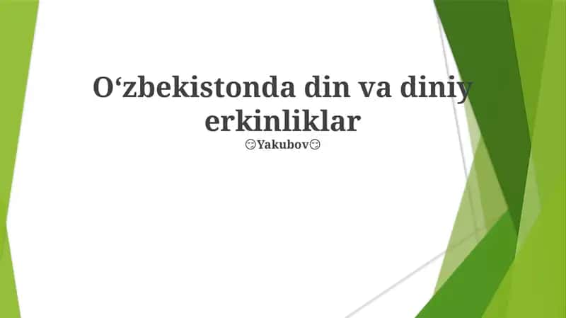 O'zbekistonda din va diniy erkinliklar