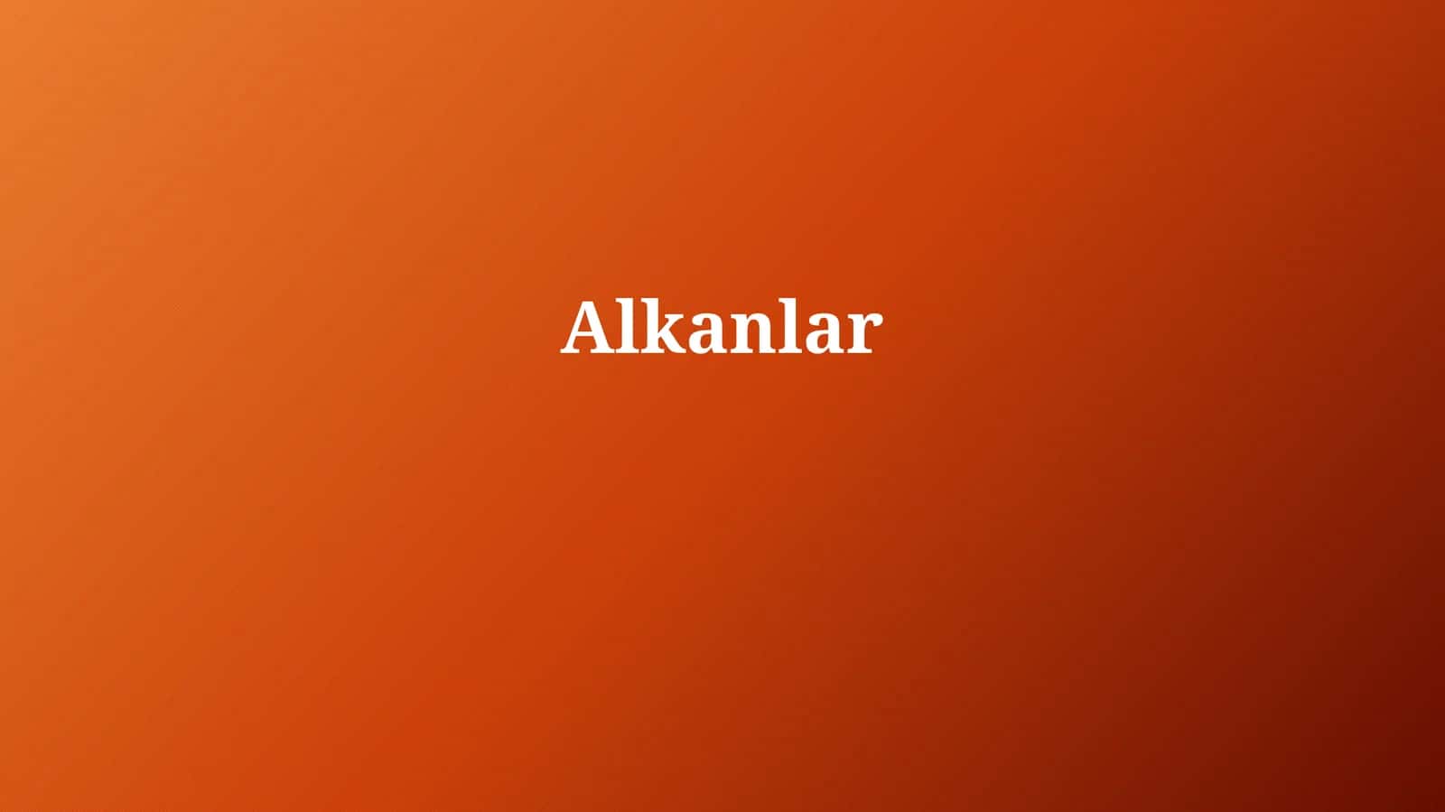 Alkanlar