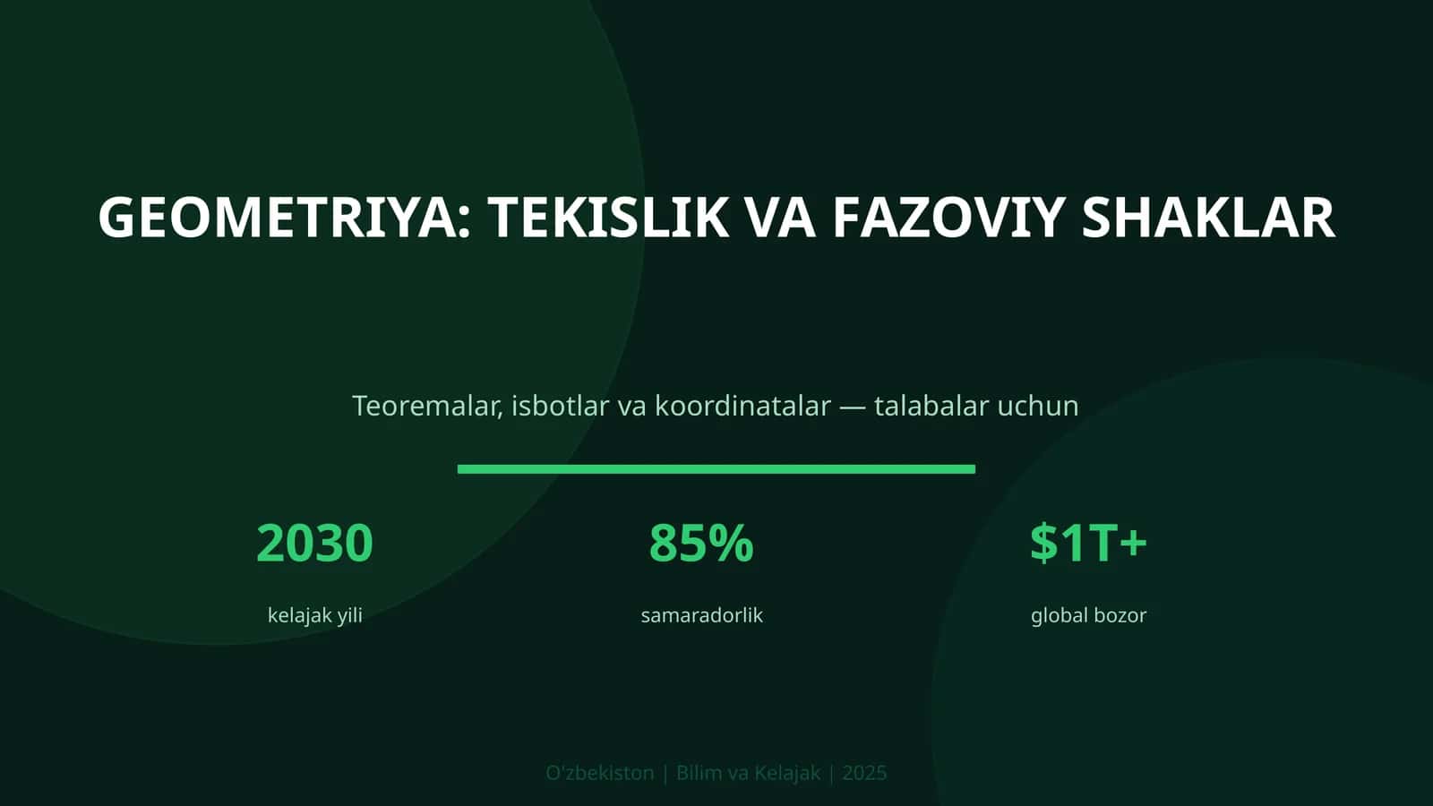 GEOMETRIYA: TEKISLIK VA FAZOVIY SHAKLAR