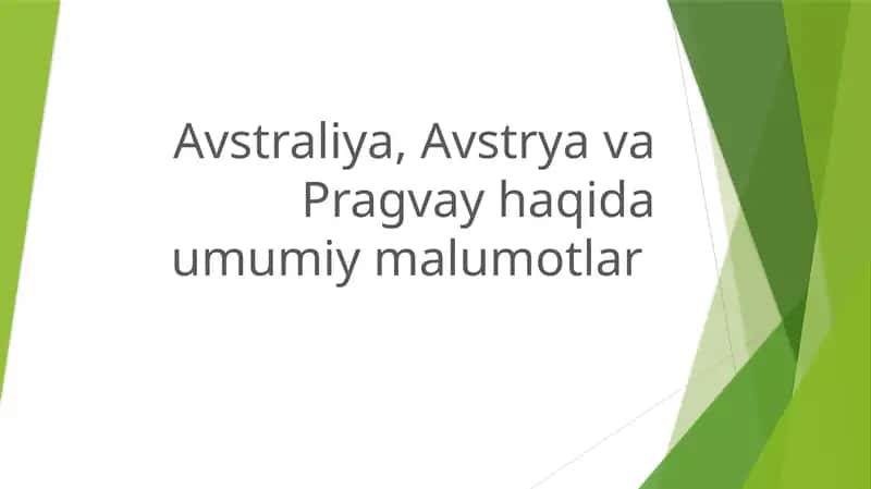 Avstraliya, Avstryava Haqida Umumiy Ma'lumotlar
