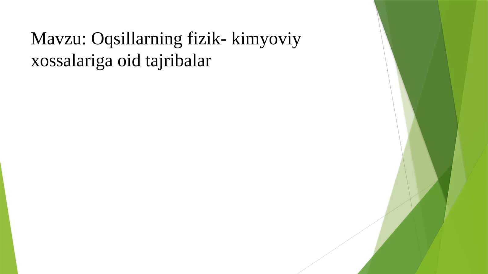 Oqsillarning fizik-kimyoviy xossalari